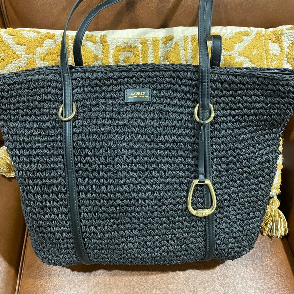 Black Woven Tote Bag